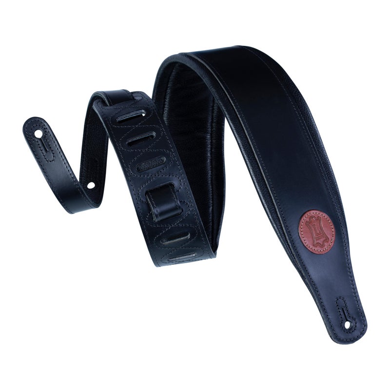 Levy's Leathers Veg Tan Leather Guitar Strap,Black - Image 1